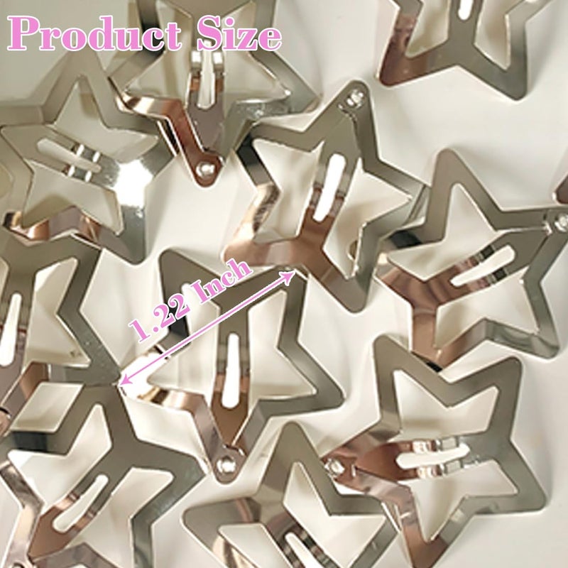 Seneeel 20 PCS 1.22" Star Hair Accessories - Non-Slip Metal Snap Clips and Barrettes for Girls & Women, Y2K Style - Image 2